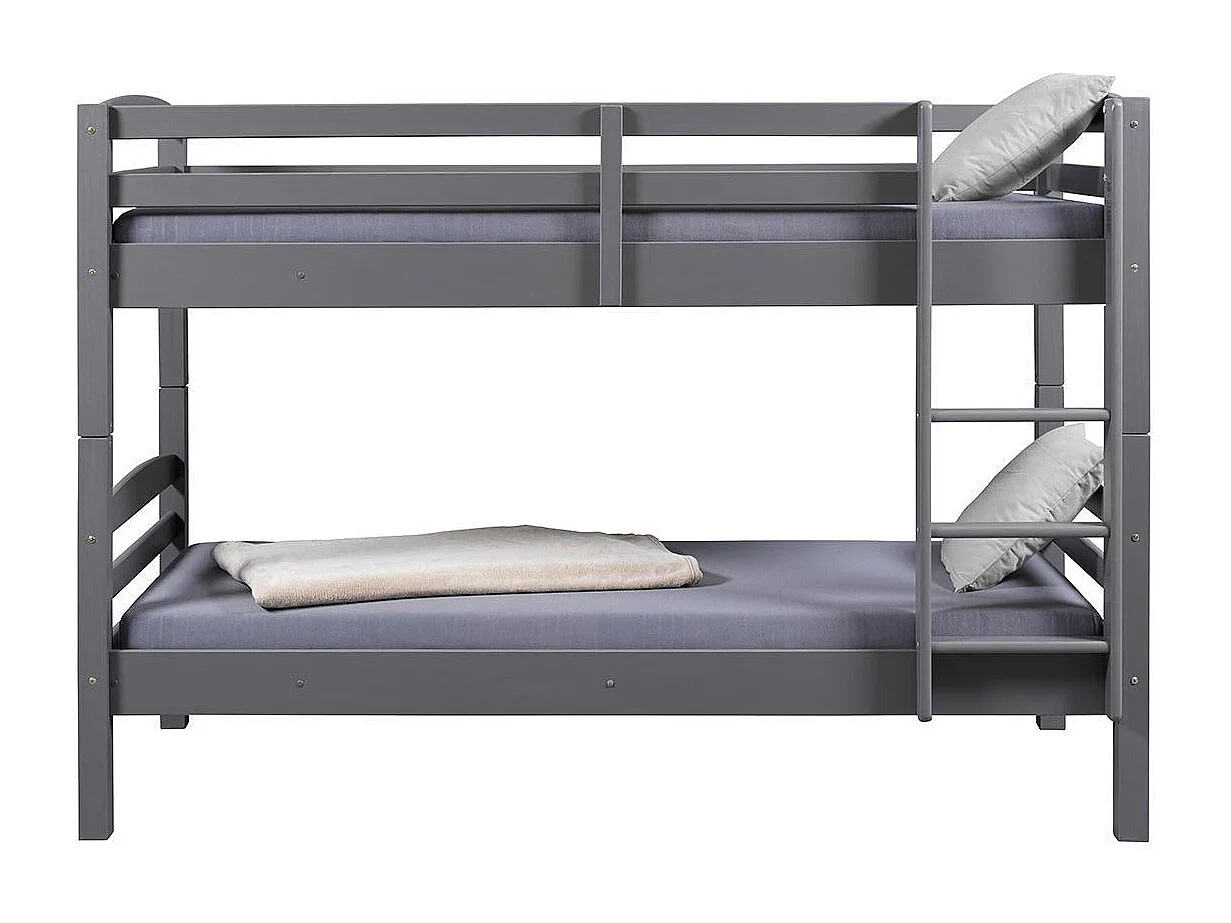 Lit Superposé en Bois "Marius" 90x200cm Gris