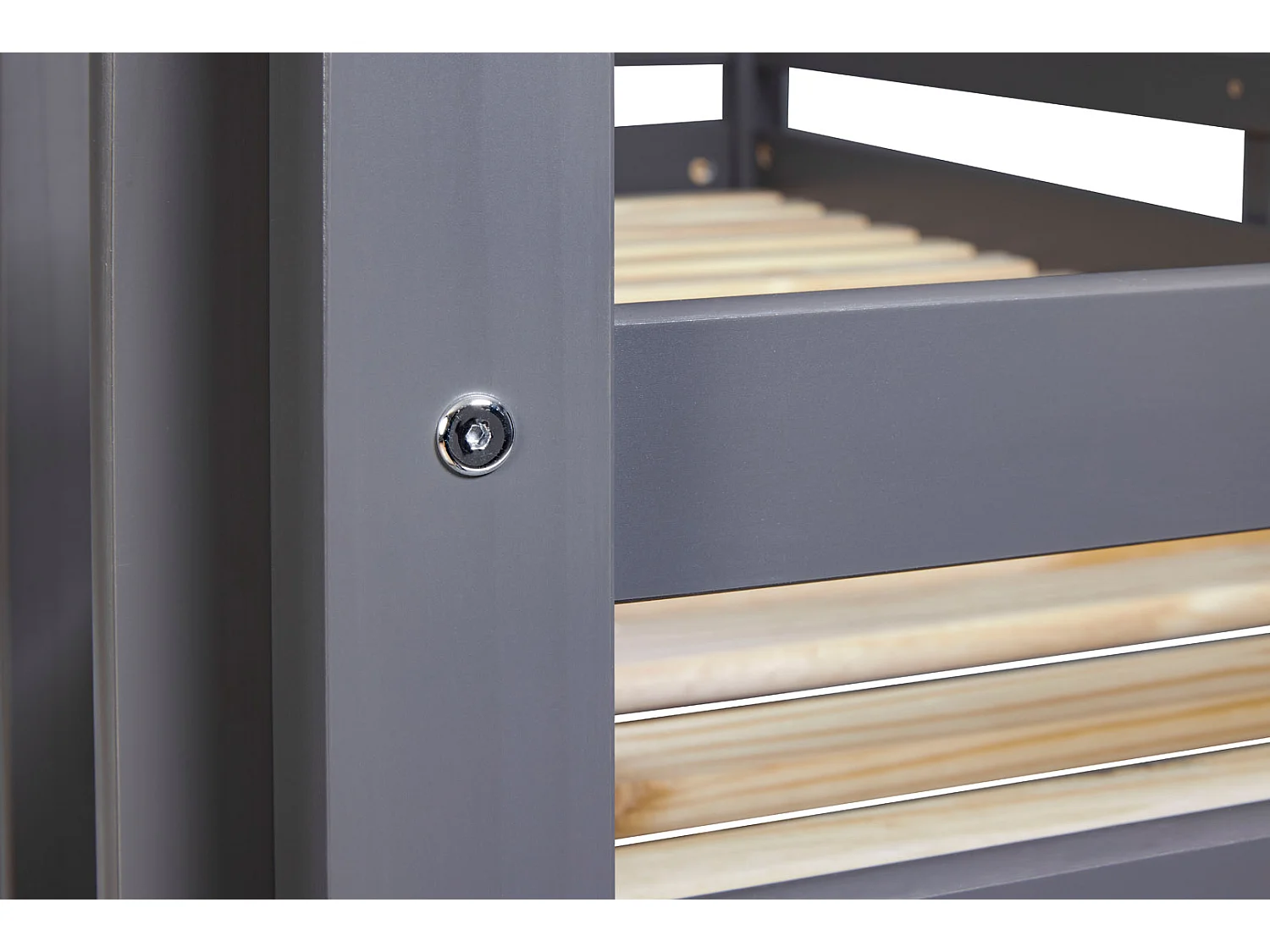 Lit Superposé en Bois "Marius" 90x200cm Gris