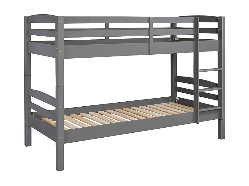 Lit Superposé en Bois "Marius" 90x200cm Gris