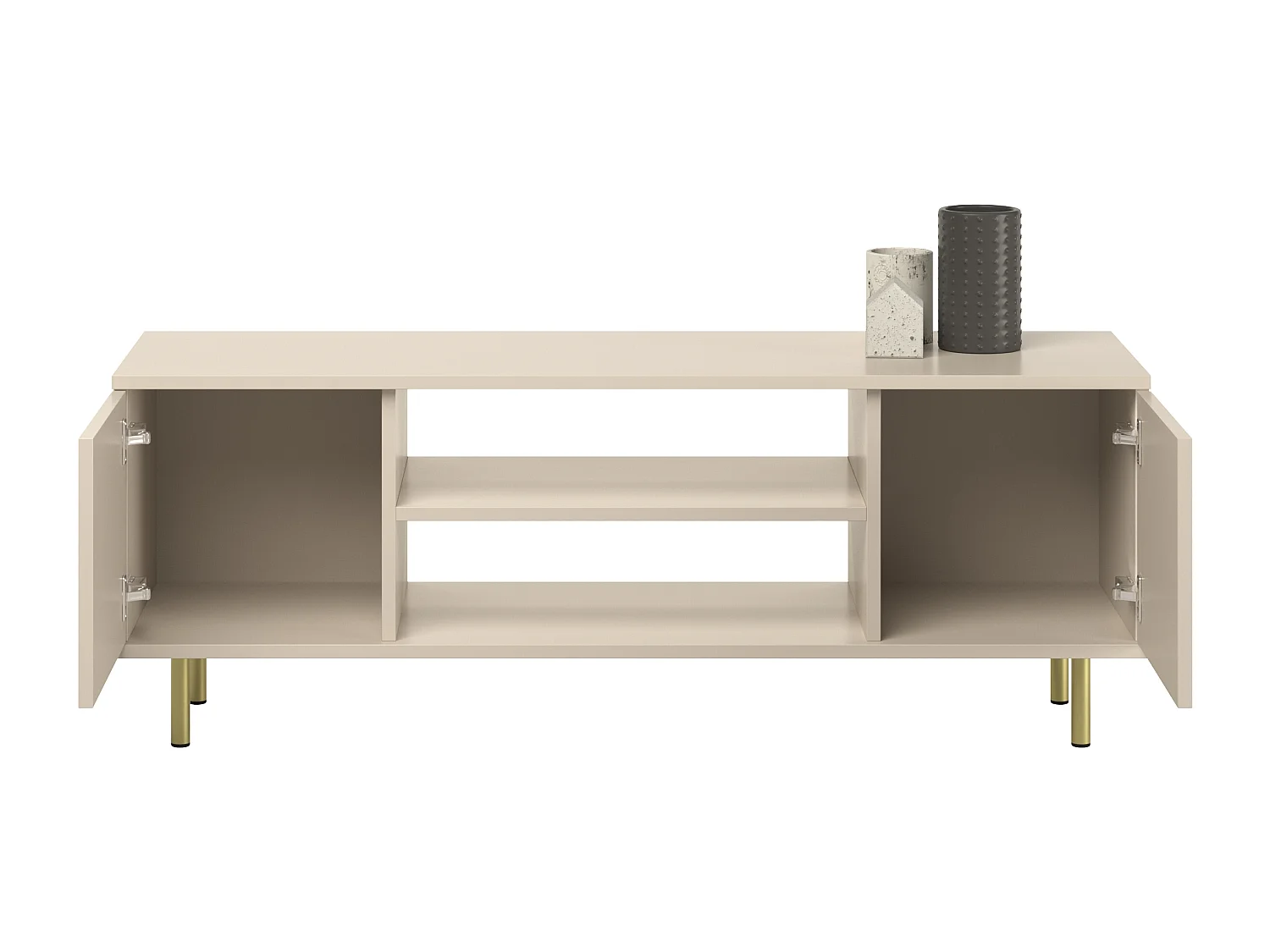TV-meubel KOBI Focus cashmere, gouden metalen poten