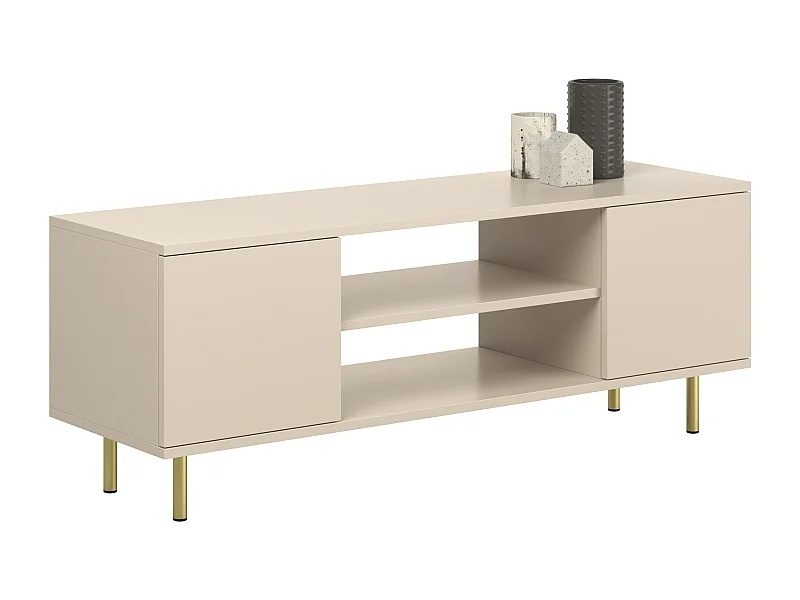 TV-meubel KOBI Focus cashmere, gouden metalen poten