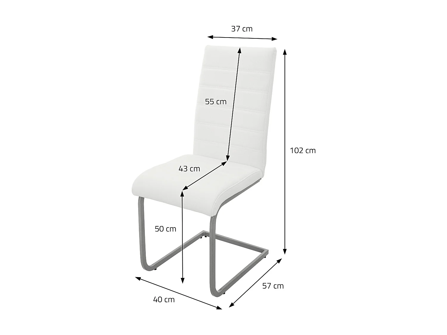 Lot de 2 chaises de salle à manger chaise de cuisine chaise cantilever chaise rembourrée chaise oscillante