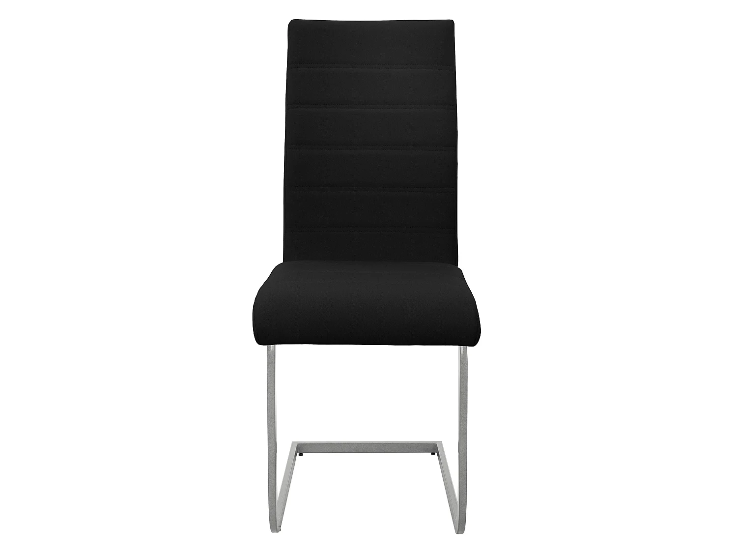 ML-Design 2x Sillas de comedor basculantes, tapizadas PU imitación cuero negro con respaldo alto asiento diseño cantilever con estructura metálica