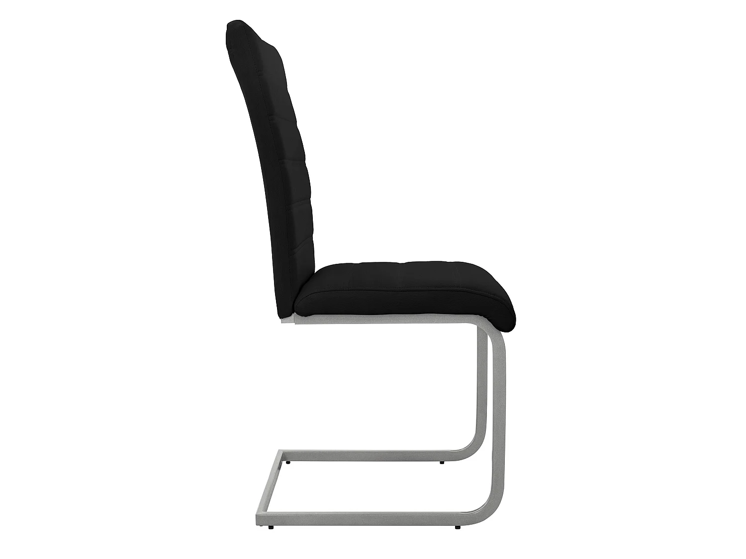 ML-Design 2x Sillas de comedor basculantes, tapizadas PU imitación cuero negro con respaldo alto asiento diseño cantilever con estructura metálica
