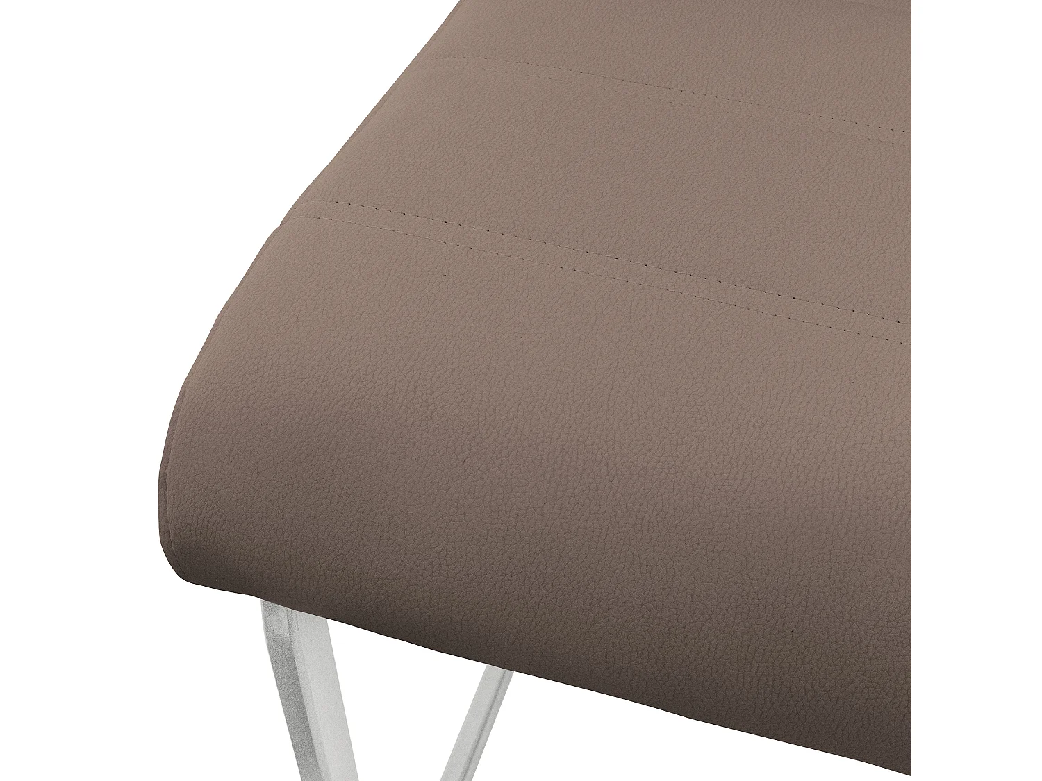 Lot de 4 chaises pied luge marron en simili cantilever à dossier haut pour salon