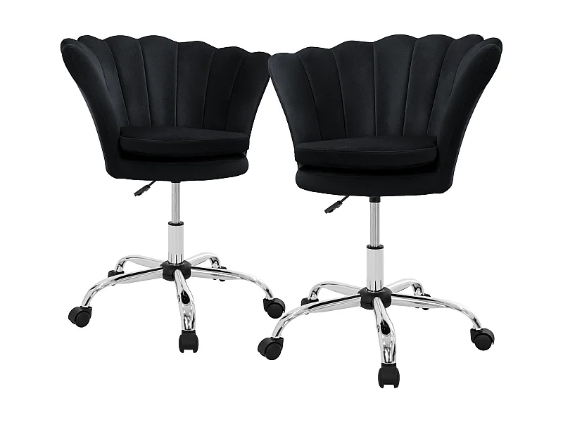 Lot de 2 chaises Chaise de bureau Chaise pivotante avec roulettes Chaise de bureau Réglable en hauteur