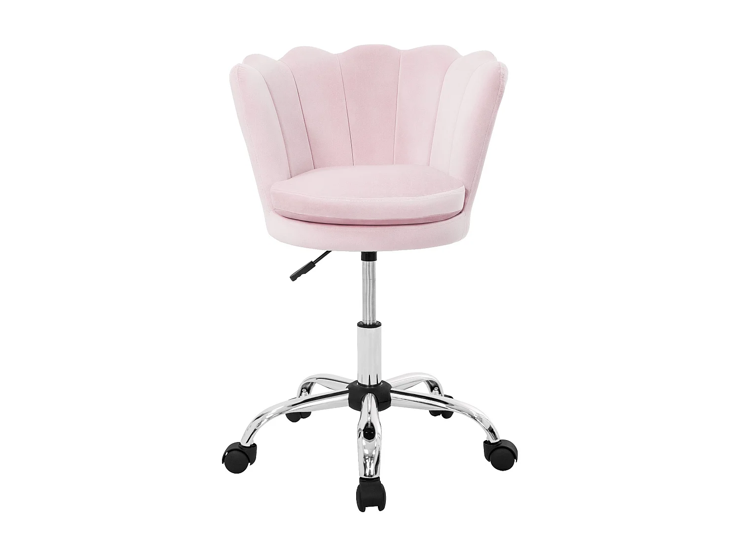 Set 2x sedia da ufficio imbottita in velluto rosa chiaro poltroncina per ragazze