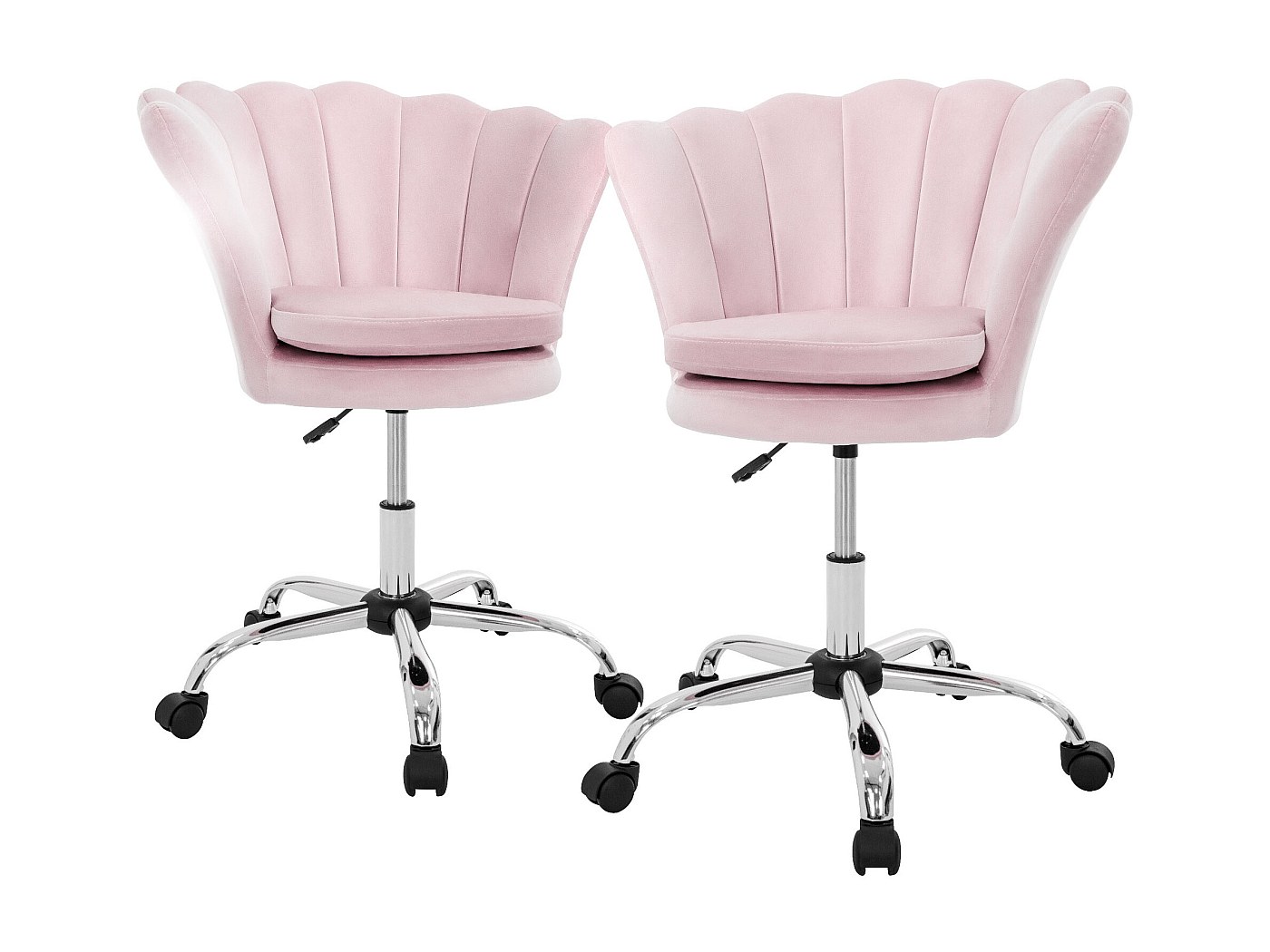 FurnitureR Sedia Da Ufficio Regolabile In Altezza – Schienale In Griglia, Senza Braccioli, Rosa - 3