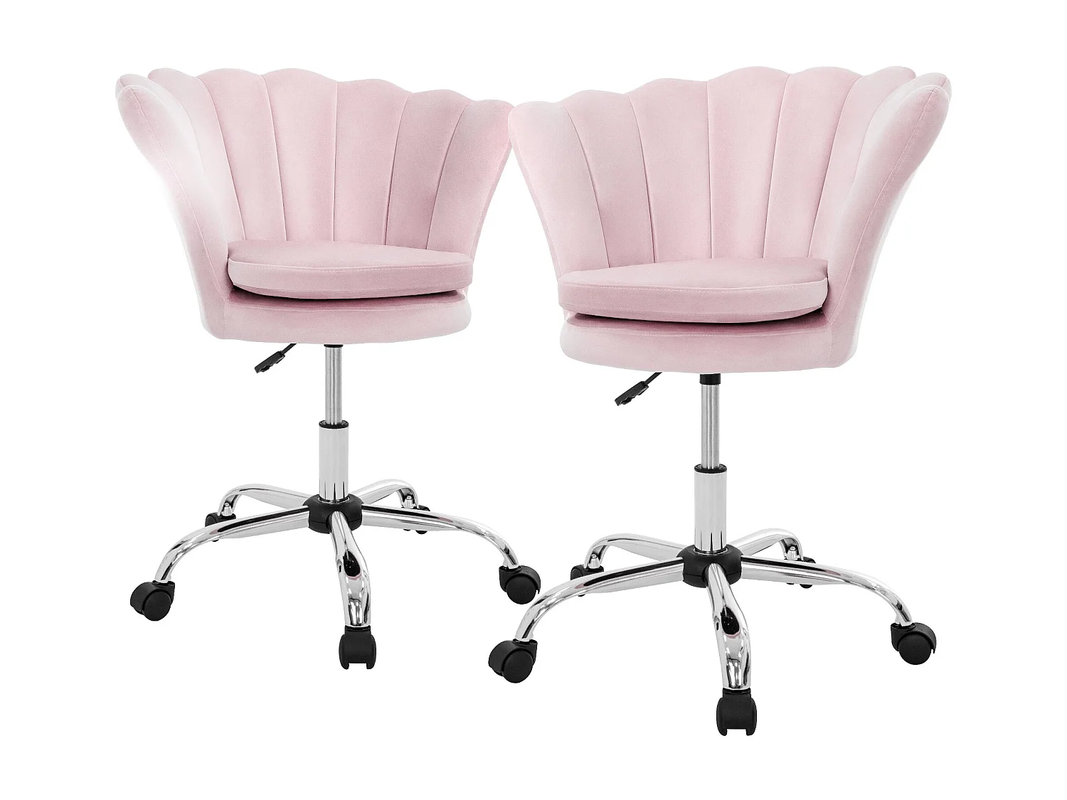 Lote de 2 sillas Silla de oficina Silla giratoria con ruedas Silla de escritorio Altura regulable