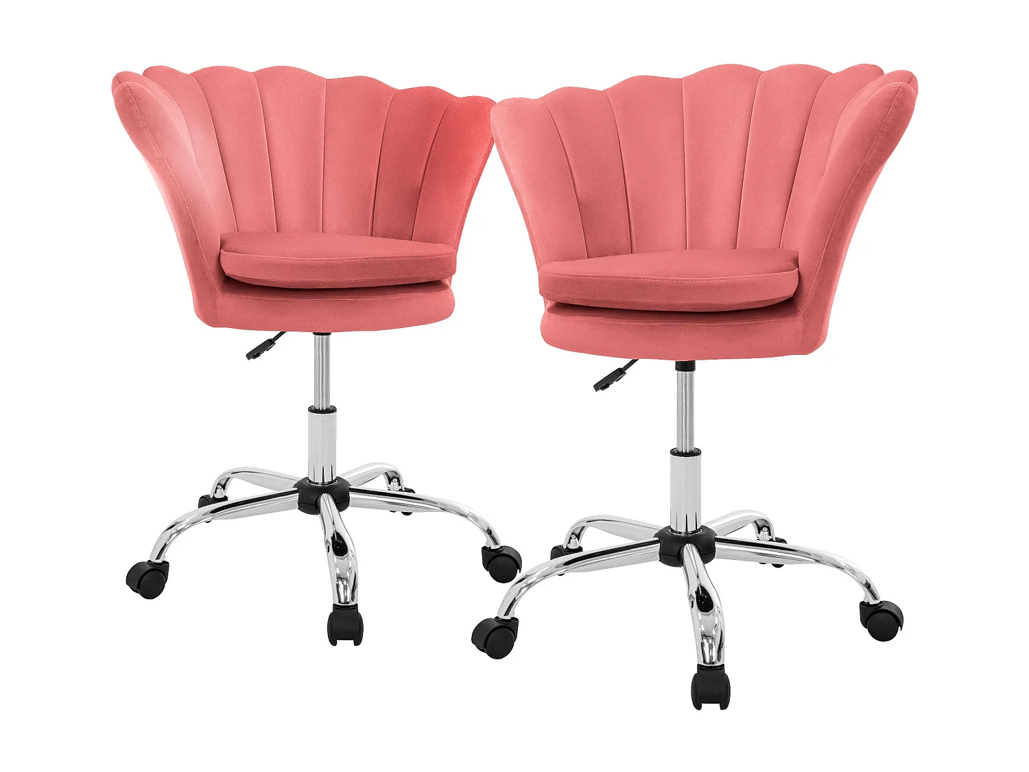 Lote de 2 sillas Silla de despacho Silla giratoria con ruedas Silla de escritorio Altura regulable