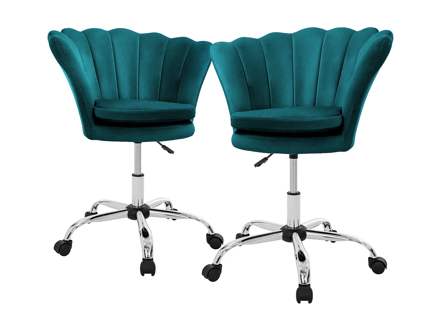 Lot de 2 chaises Chaise de bureau Chaise pivotante avec roulettes Chaise de bureau Réglable en hauteur