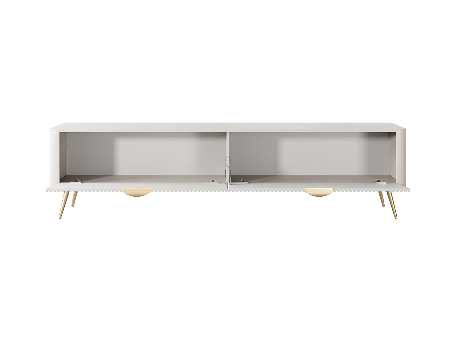 TV-Möbel mit 2 Türen - MDF - Beige & Goldfarben - ELONARIA von Pascal MORABITO