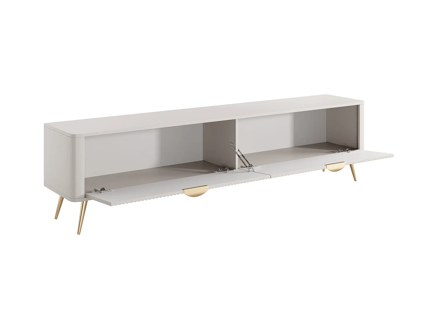 TV-Möbel mit 2 Türen - MDF - Beige & Goldfarben - ELONARIA von Pascal MORABITO