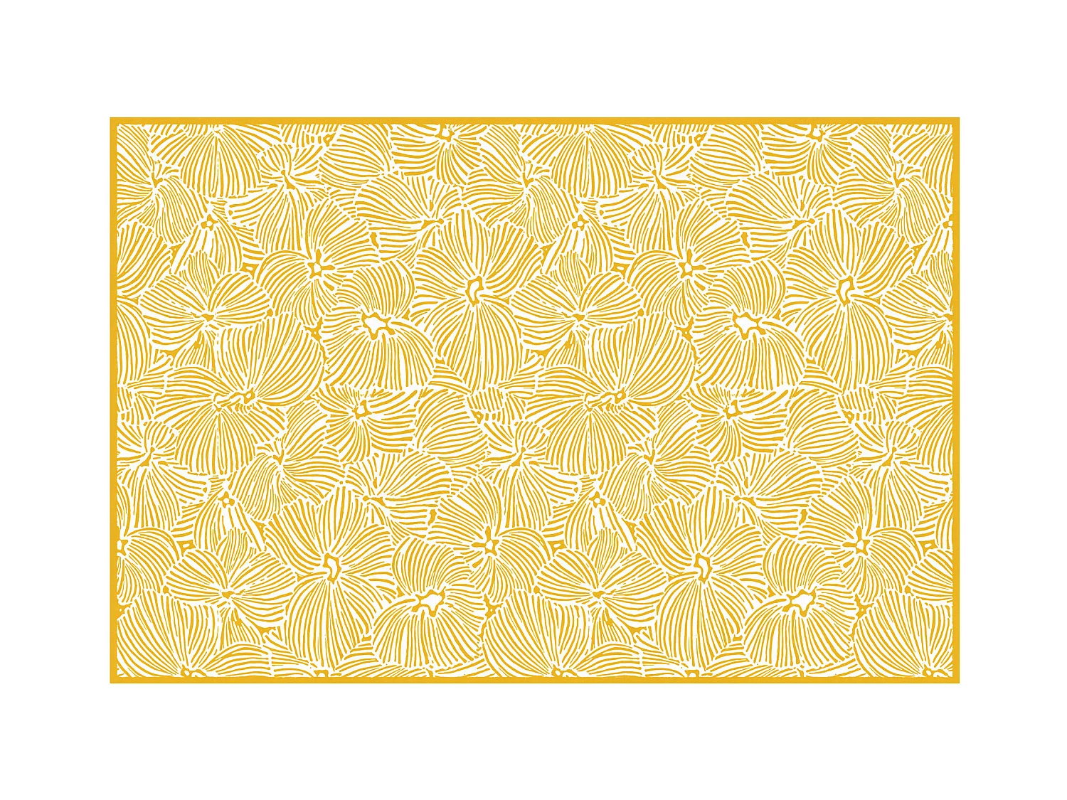 Tapis en vinyle à motifs fleuris - 120x180 cm - Jaune et blanc - CAPUCINA