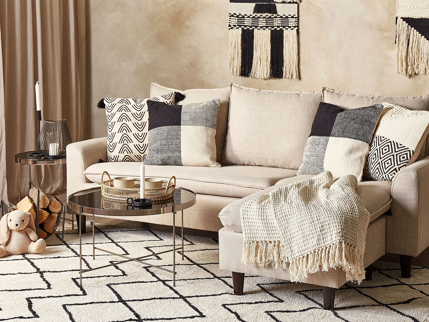 Coussin LAELIA Coton 45 x 45 cm Noir