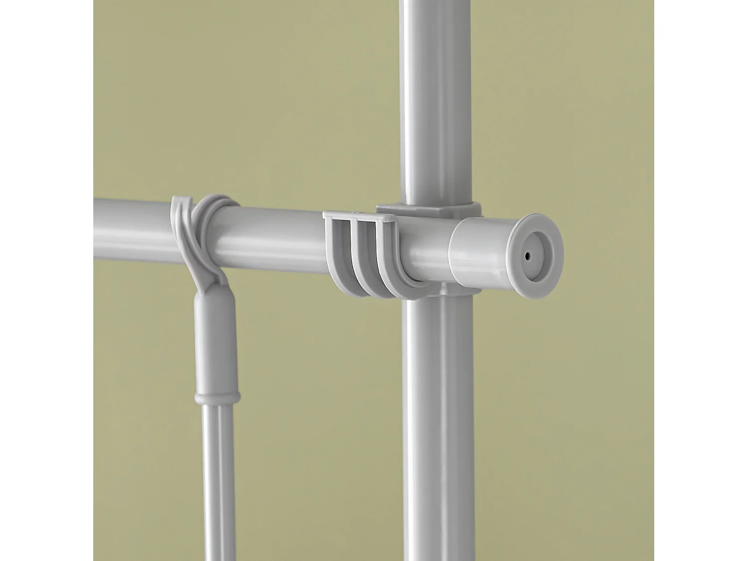 SoBuy Telescopische kledingkast Herkule-systeem, kledingrek breedte (147-195 cm) x hoogte (200-270 cm), FRG34-HG