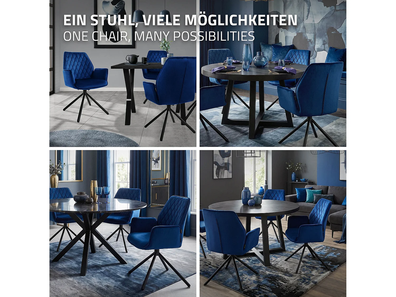Set di 2 sedie girevoli sedia da pranzo poltrona sedia da pranzo 180° girevole sedia da salotto in velluto