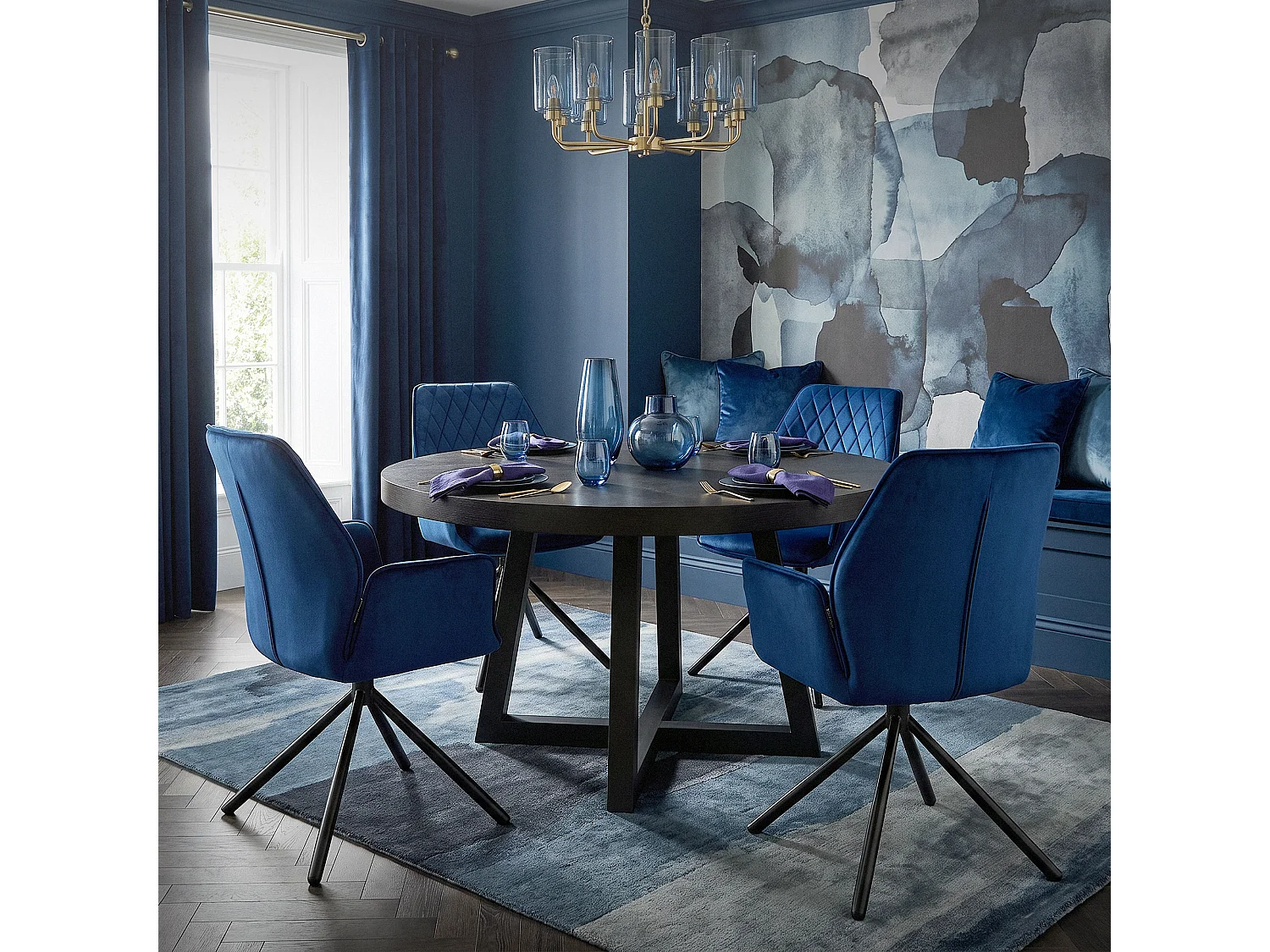 Set di 2 sedie girevoli sedia da pranzo poltrona sedia da pranzo 180° girevole sedia da salotto in velluto