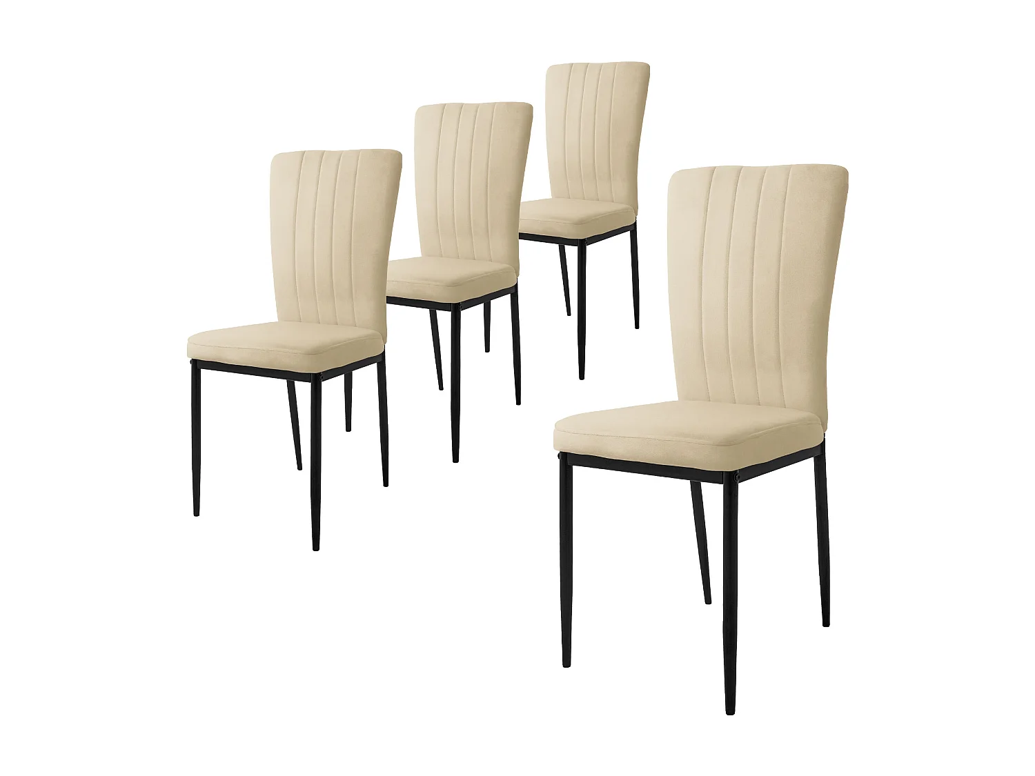 Lot de 4 Chaise de salle à manger Chaise de cuisine Chaise rembourrée Chaise de salon Taupe Velours