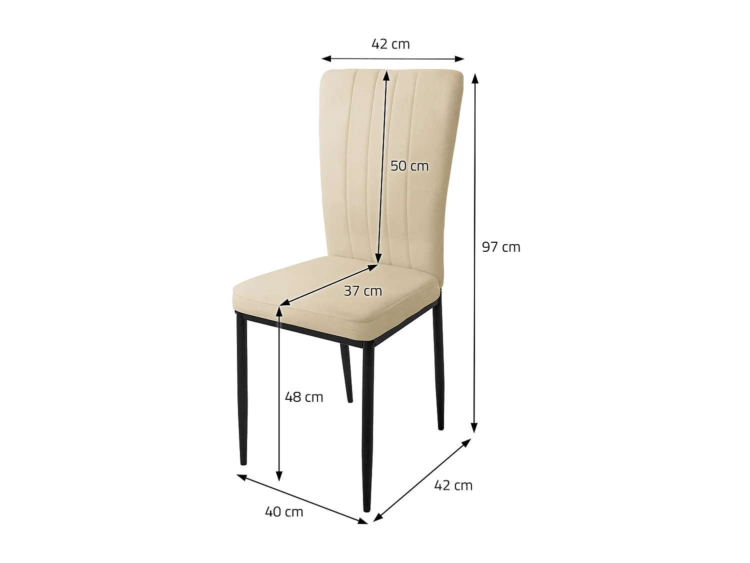 Set di 4 sedie da sala da pranzo Sedia da cucina Sedia imbottita da soggiorno velluto grigio