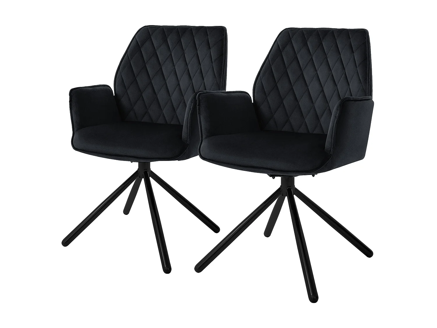 Lote de 2 sillas de comedor giratorias silla de comedor sillón de terciopelo giratorio 180