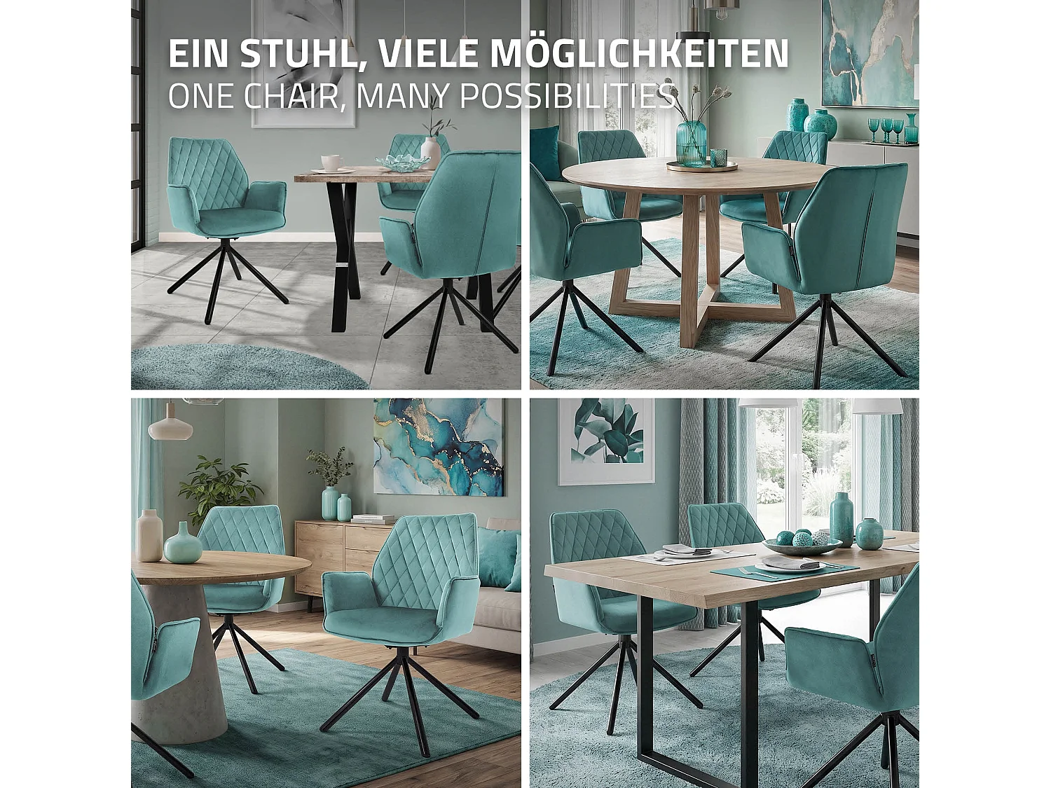 ML-Design 2x Sillas de comedor color salvia tapizado aspecto terciopelo con patas metal, respaldo y apoyabrazos sillón moderno para hogar oficina