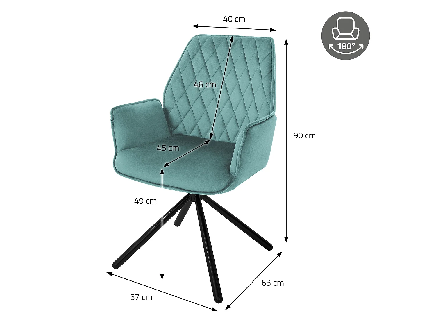 ML-Design 2x Sillas de comedor color salvia tapizado aspecto terciopelo con patas metal, respaldo y apoyabrazos sillón moderno para hogar oficina