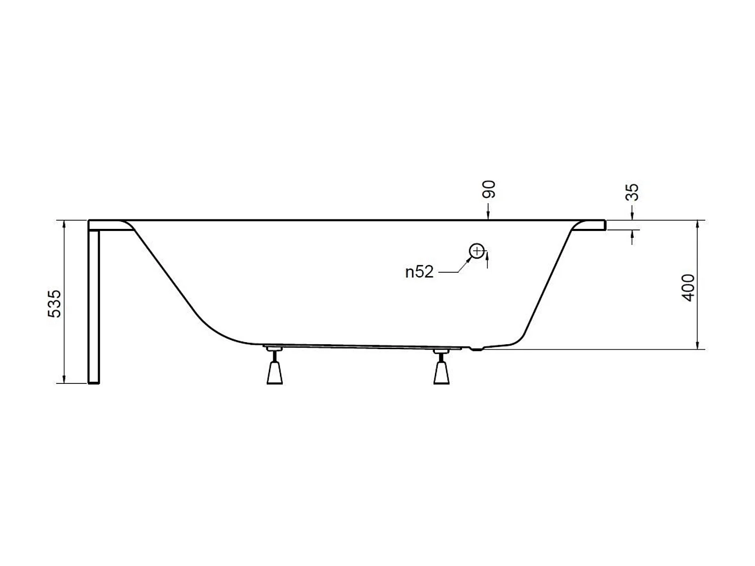 Baignoire d'angle MARINA angle GAUCHE avec tablier