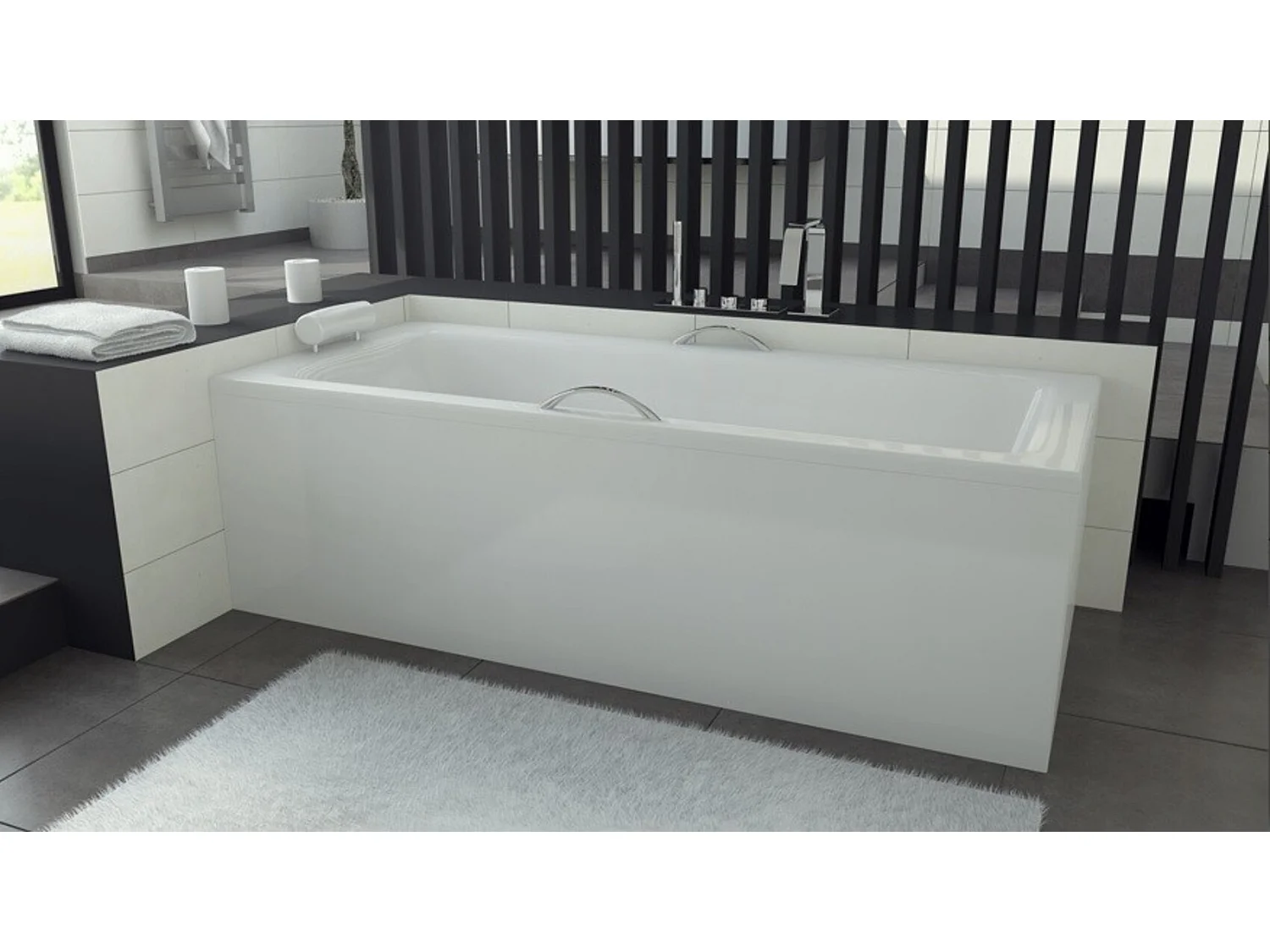 Baignoire VENETO avec tablier 140-150 x 70 et 160-170 x 75 - Dimensions: 140 x 70 cm