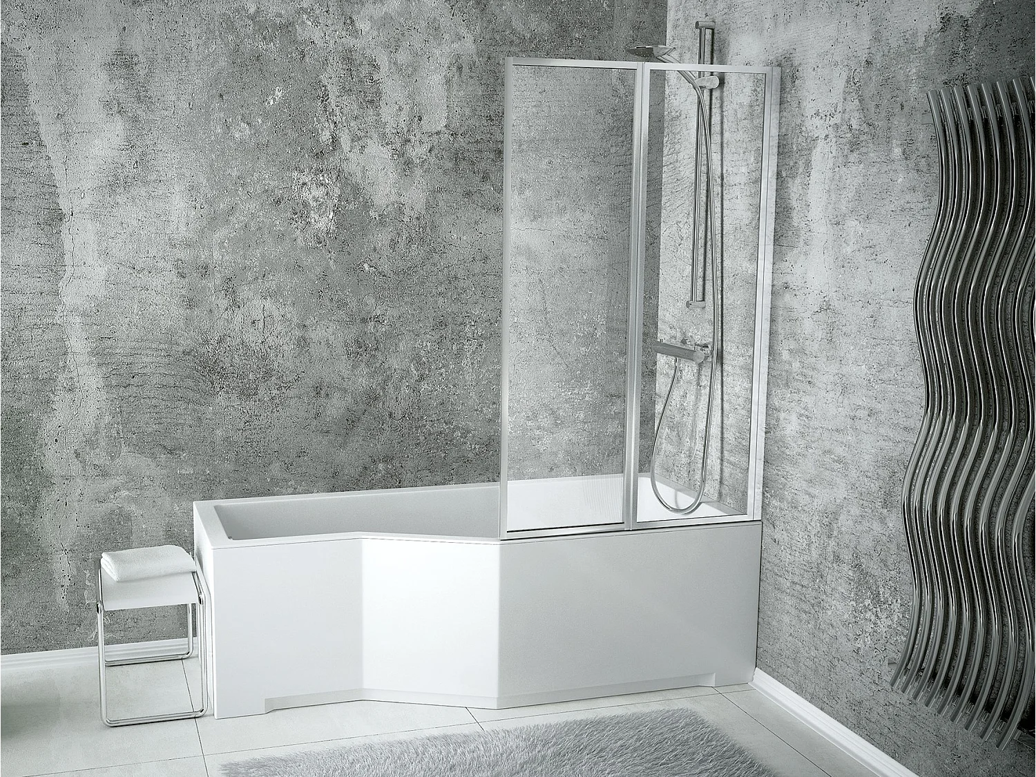 Pare baignoire CATRIX II - 2 volets 80,5x140 cm