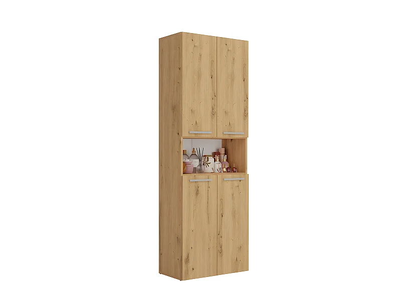 MOBY - Armoire de salle de bain avec 2 paniers à ligne - Rangement sdb - 174x60x30 -  Meuble colonne