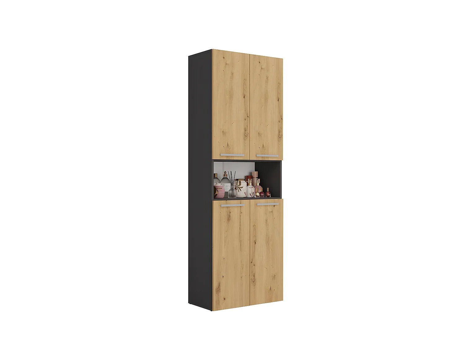 MOBY - Armoire de salle de bain avec 2 paniers à ligne - Rangement sdb - 174x60x30 -  Meuble colonne