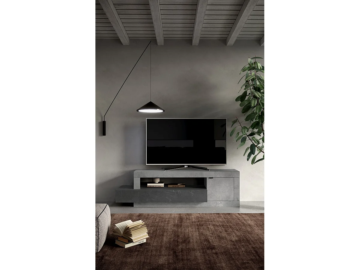 Meuble TV FREEDOM béton-plomb 160 cm