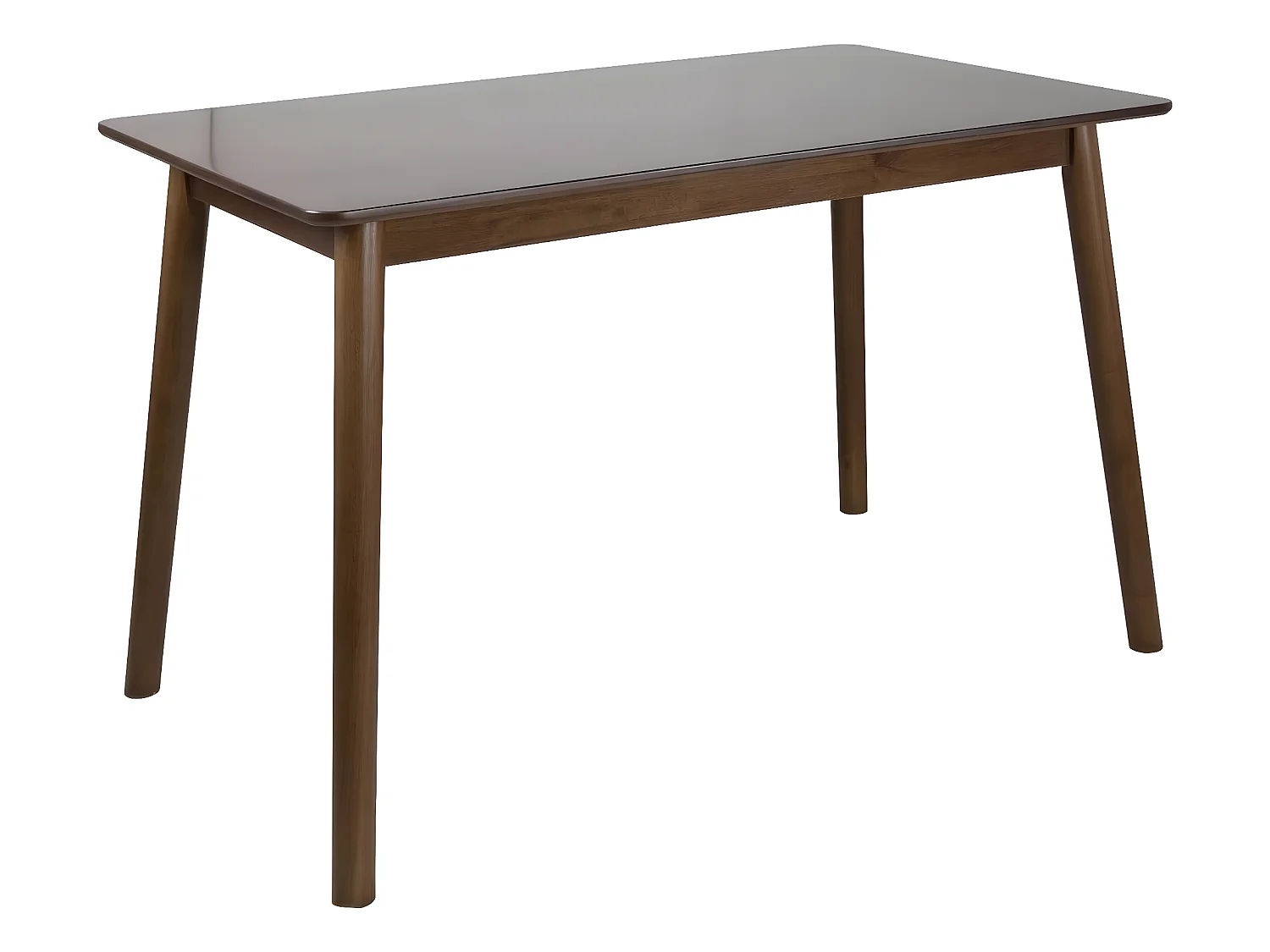 Table de cuisine rectangulaire bois massif verni 120 x 75 cm, jusqu'à 4 personnes NITA (Bois Foncé)