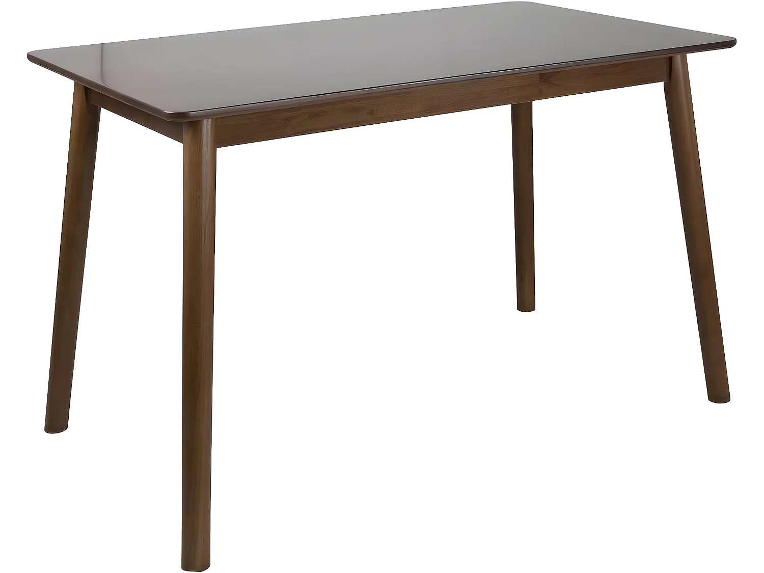 Table de cuisine rectangulaire bois massif verni 120 x 75 cm, jusqu'à 4 personnes NITA (Bois Foncé)