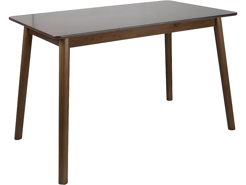 Table de cuisine rectangulaire bois massif verni 120 x 75 cm, jusqu'à 4 personnes NITA (Bois Foncé)