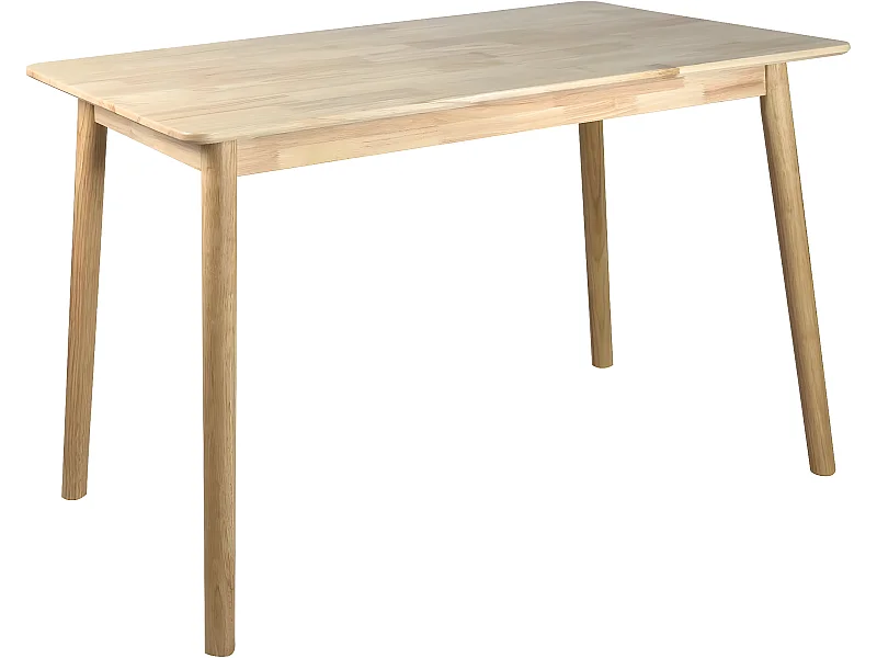 Table de cuisine rectangulaire bois massif verni 120 x 75 cm, jusqu'à 4 personnes NITA (Bois clair)