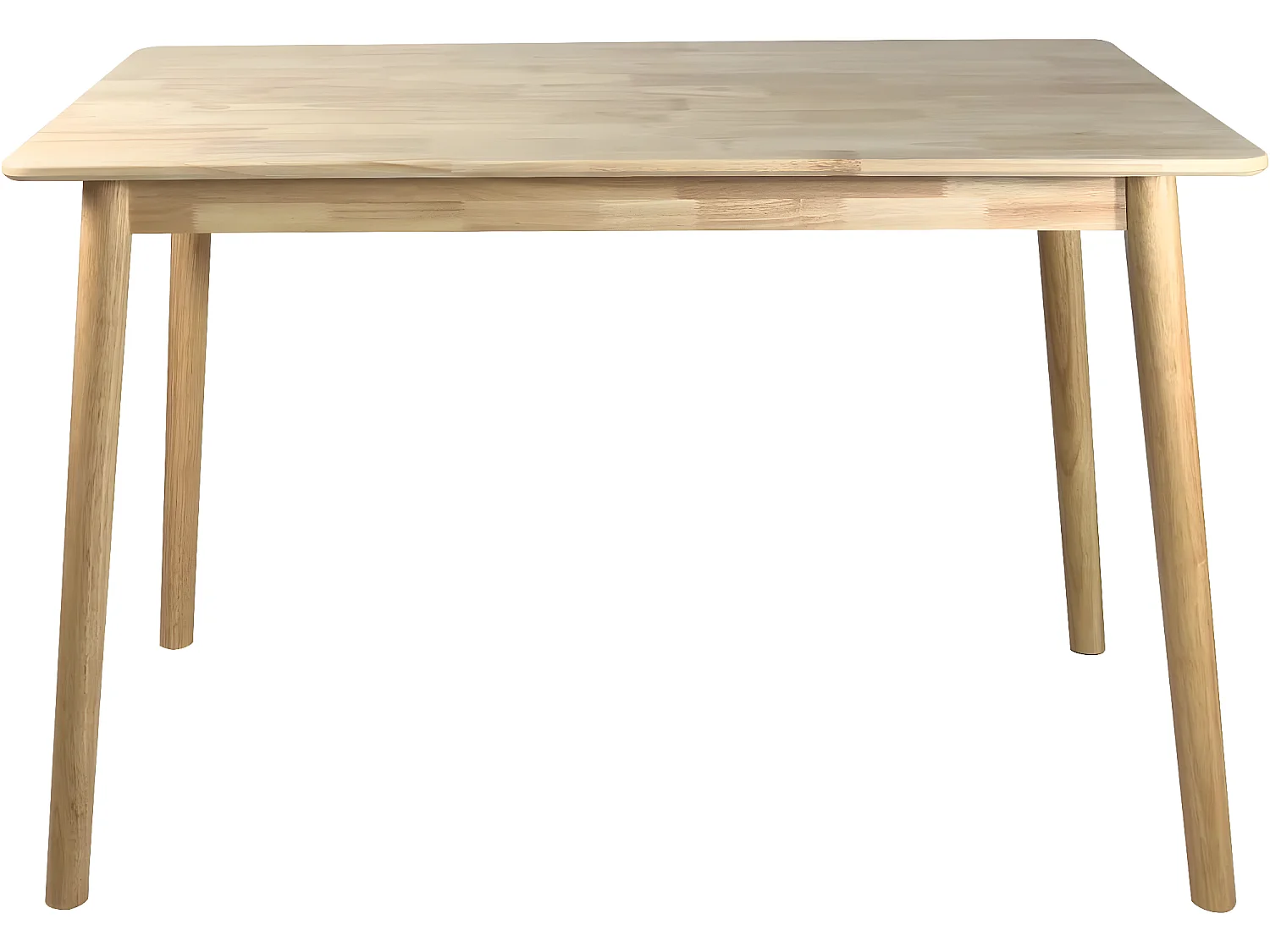 Table de cuisine rectangulaire bois massif verni 120 x 75 cm, jusqu'à 4 personnes NITA (Bois clair)