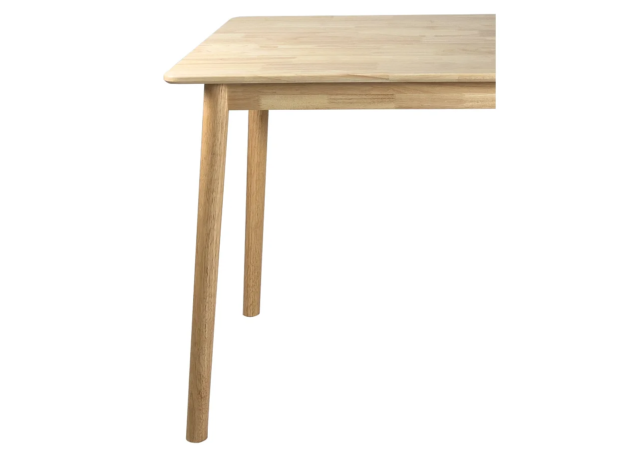 Table de cuisine rectangulaire bois massif verni 120 x 75 cm, jusqu'à 4 personnes NITA (Bois clair)