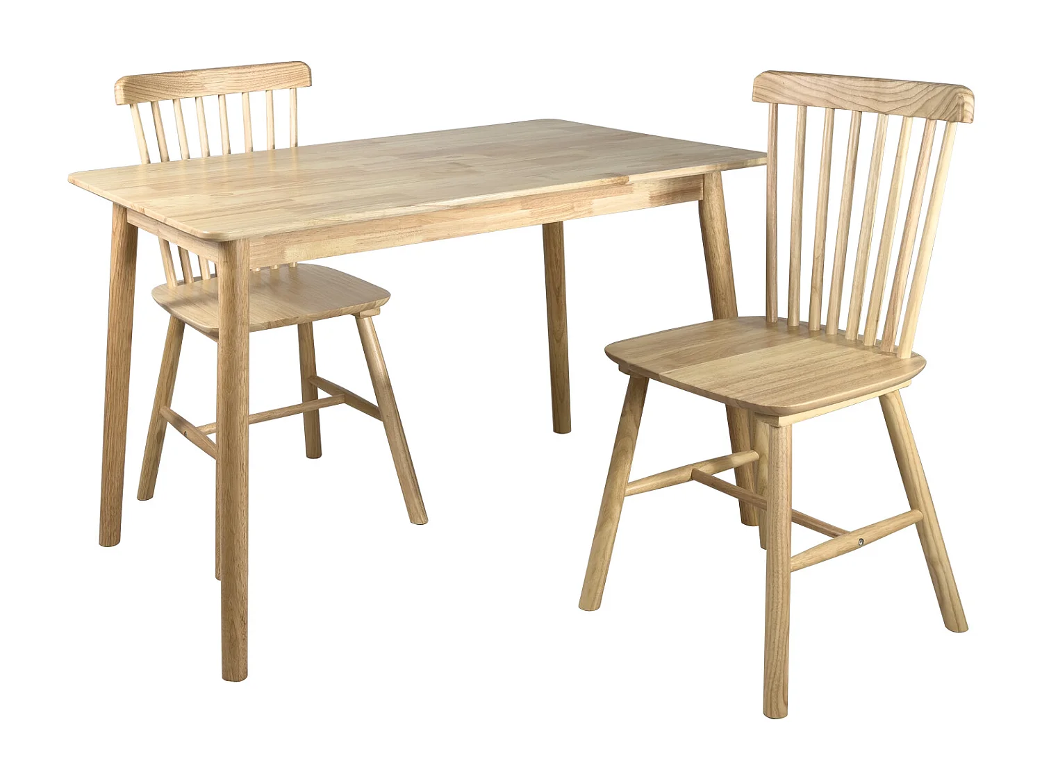 Table de cuisine rectangulaire bois massif verni 120 x 75 cm, jusqu'à 4 personnes NITA (Bois clair)