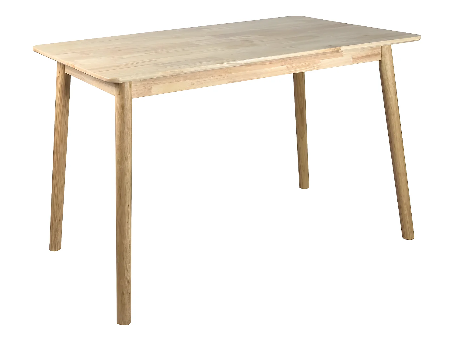 Table de cuisine rectangulaire bois massif verni 120 x 75 cm, jusqu'à 4 personnes NITA (Bois clair)
