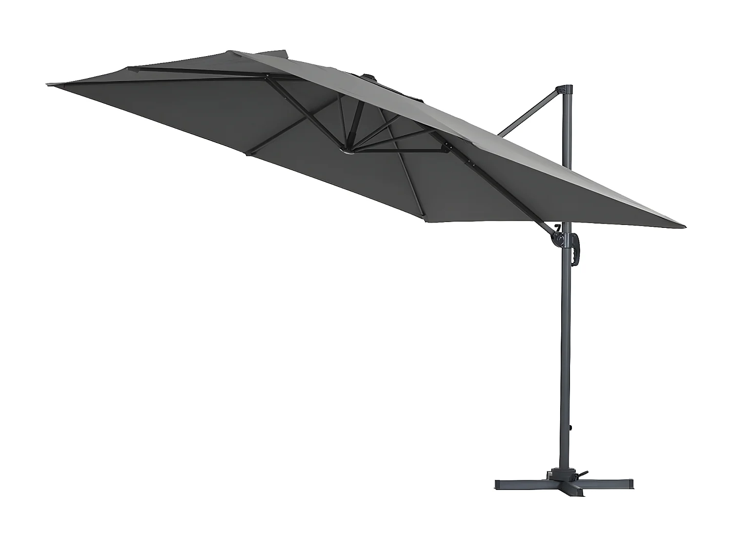 Parasol Lateral de jardín Alu "Sun 3" - Cuadrado  Carré - 3 x 3 m - Lastres incluidos - Gris