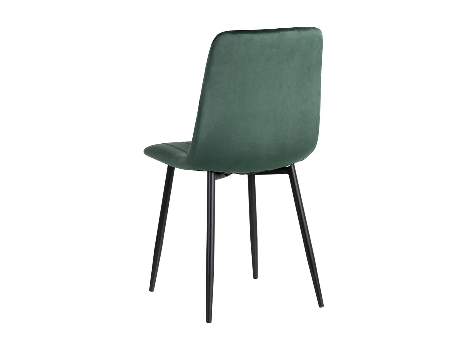 LIZIO - Lot de 4 Chaises Surpiqures Lignes Tissu Vert Foncé