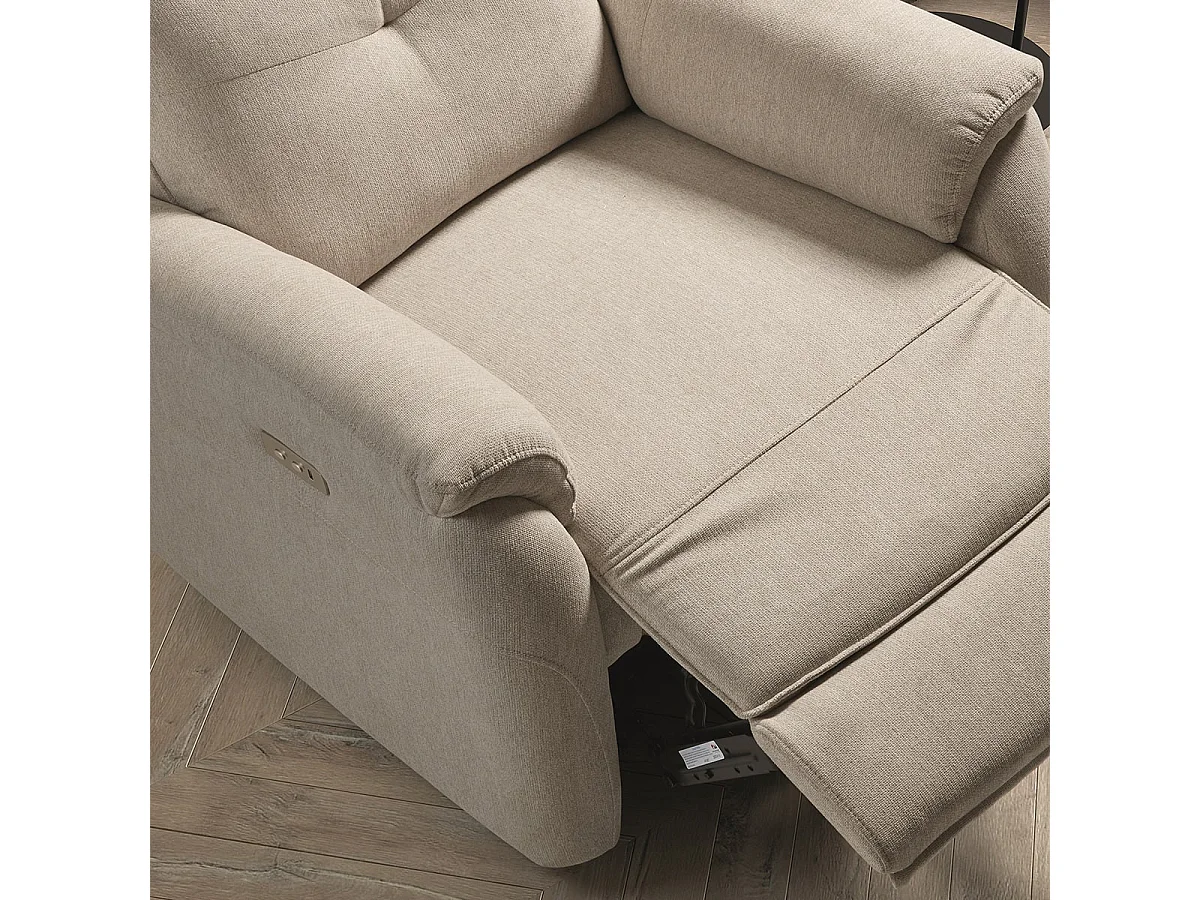 SARAGOSSE - Fauteuil Electrique Tissu Polyester Beige