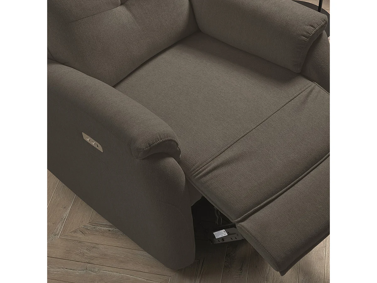 SARAGOSSE - Fauteuil Electrique Tissu Polyester Gris