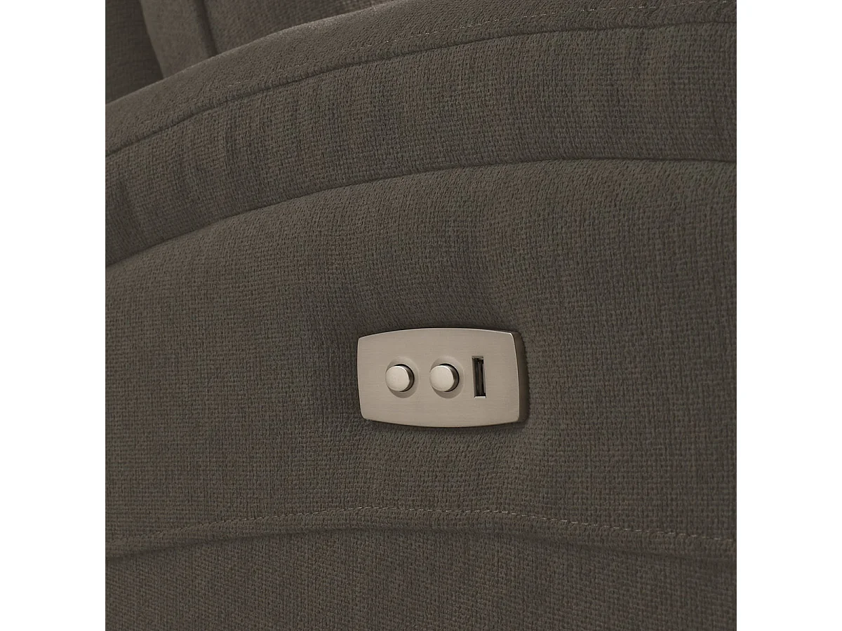 SARAGOSSE - Fauteuil Electrique Tissu Polyester Gris