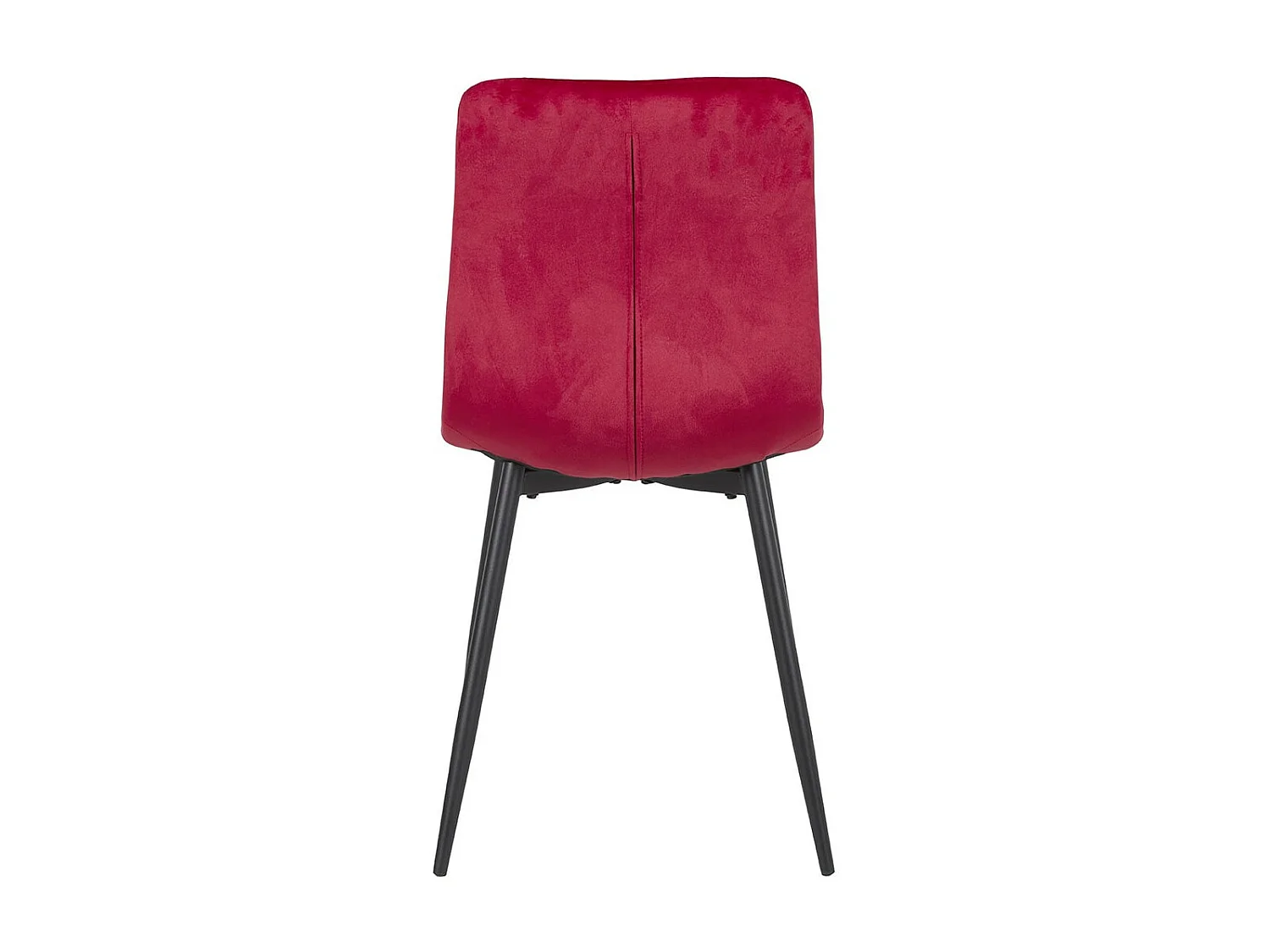 CARINE - Lot de 4 Chaises Capitonnées Rouge Pieds Bois