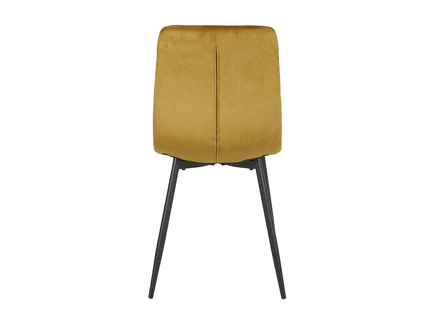 CARINE - Lot de 4 Chaises Capitonnées Jaune Pieds Bois