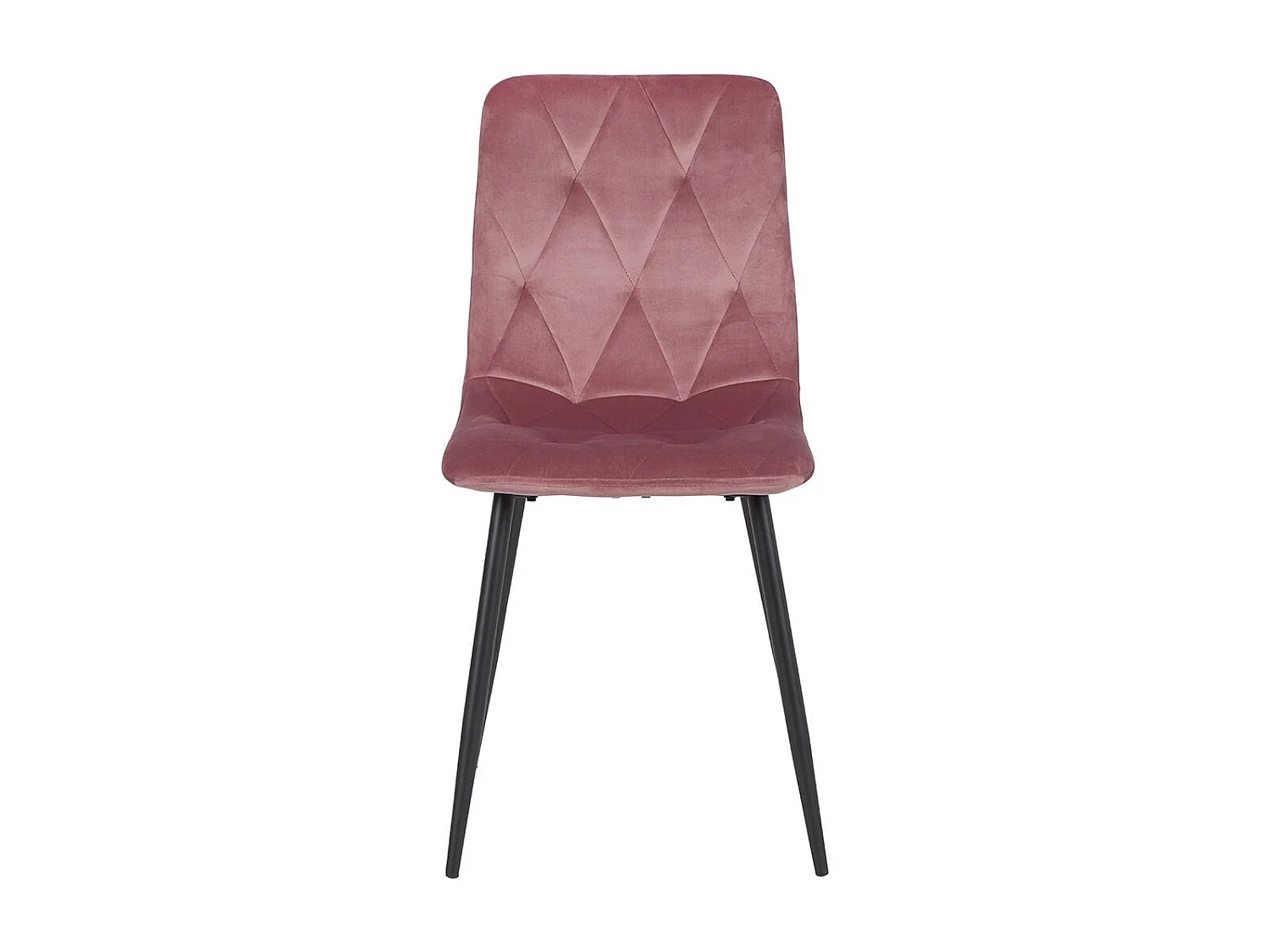 CARINE - Lot de 4 Chaises Capitonnées Rose Pieds Bois