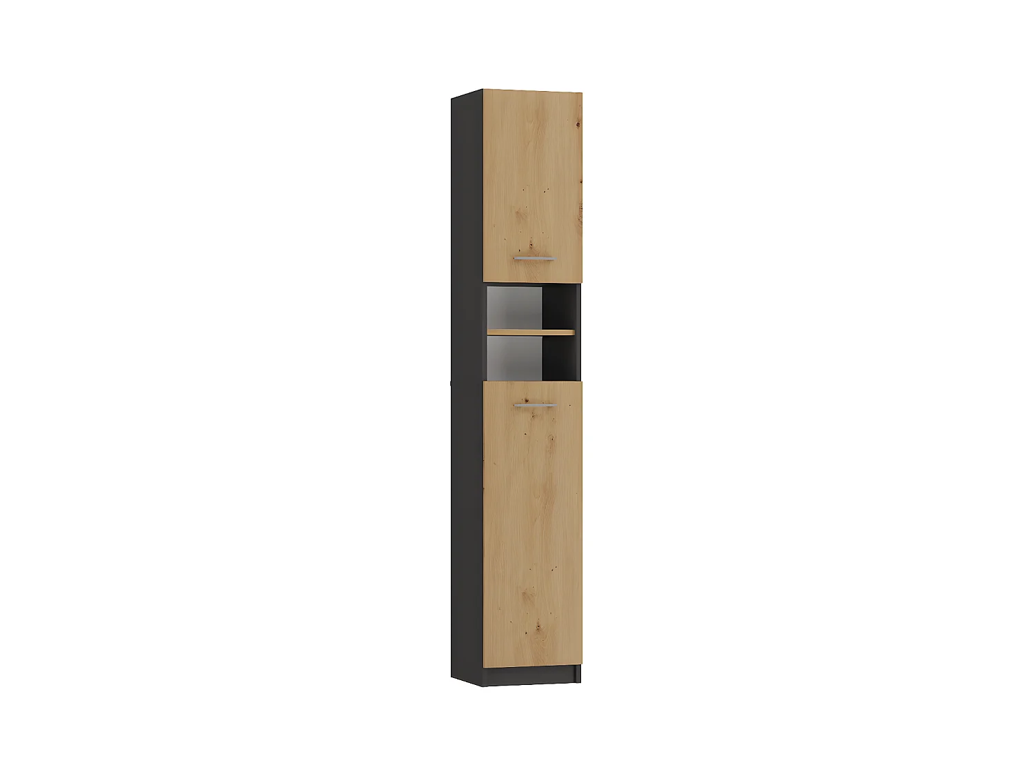 MARELLO - Colonne de salle de bain style moderne - 183x32x30 - 2 portes+étagères